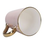 Чашка порцелянова із золотим обідком та позолоченою ручкою 320 (мл) Кремова RX-N240624CR - Зображення 3