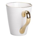 Чашка порцелянова із золотим обідком та позолоченою ручкою 320 (мл) Біла RX-N240624W - Зображення 2
