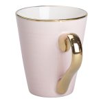 Чашка порцелянова із золотим обідком та позолоченою ручкою 320 (мл) Рожева RX-N240624P - Зображення 2