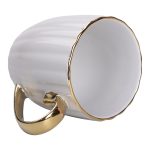 Чашка порцелянова із золотим обідком і золотою ручкою 420 (мл) кружка Сіра RX-N240629G - Зображення 3