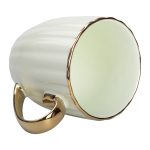 Чашка порцелянова із золотим обідком і золотою ручкою 420 (мл) М'ятний RX-N240629M - Зображення 3