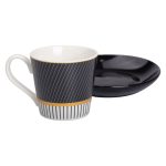 порцелянова чашка з чорним блюдцем 200 мл RX-N24708BW - Зображення 2