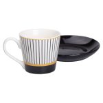 порцелянова чашка з чорним блюдцем 200 мл RX-N24708WP - Зображення 2