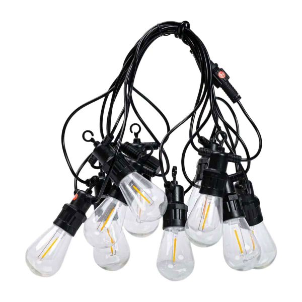 Гірлянда вулична у стилі ретро світлодіодна жовта S14 на 10 LED ламп завдовжки 5 метрів S14Y