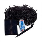 Новорічна гірлянда вулична 100 м 1000 LED із сонячною батареєю 8 режимів роботи чорний провід Біле світло SB1000L100MBW