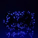 Новорічна гірлянда вулична 100 м 1000 LED із сонячною батареєю 8 режимів роботи чорний провід Синій SB1000L100MBBL - Зображення 2