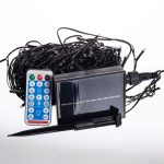 Новорічна гірлянда вулична 30 м 300 LED з сонячною батареєю чорний провід Синій SB300L30MBBL