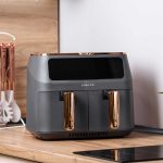 Аерогриль-фрітюрниця SOKANY на 8 літрів 2 відділення сіра SKZG8030G - Зображення 2