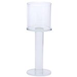 Підсвічник скляний на ніжці 6×16 см підсвічник келих декоративний прозорий HP-4-38M - Зображення 2