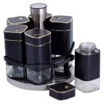 Набір баночок для спецій 6 шт на поставці по 120 мл карусель Чорний HP-1308 - Зображення 3