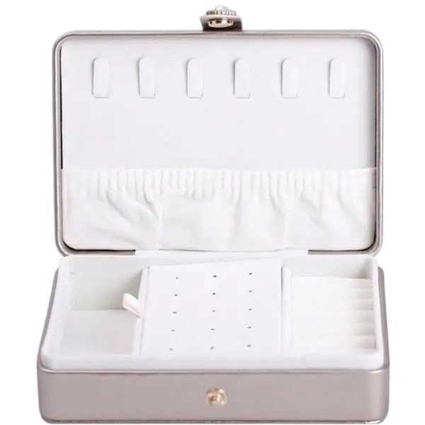 Скринька для прикрас з еко шкіри 16×11×4.7 см органайзер для ювелірних виробів HP-5-30GOLD