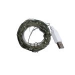 Гірлянда роса 10 метрів USB на 100 led світлодіодів крапля на зеленому дроті біла USB100L10MGW