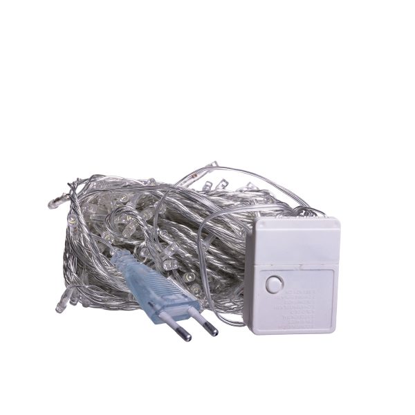 Новорічна гірлянда кімнатна нитка 14 м 160 LED кімнатна гірлянда білий провід Біле світло W160LED16MWW