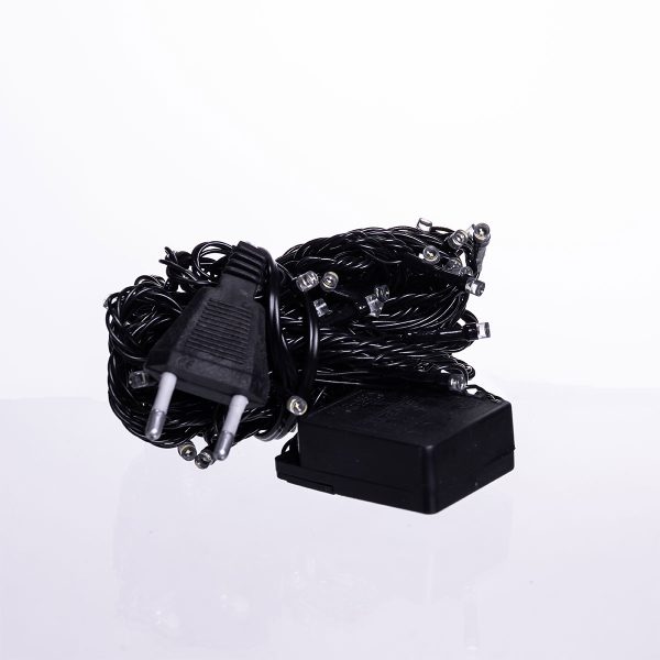 Новорічна кімнатна гірлянда нитка 6 м 50 LED чорний провід Жовтий W50LED6MBY