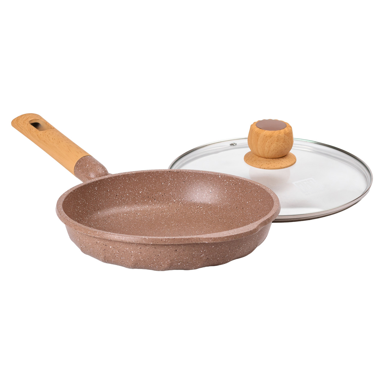 Алюмінієва сковорода 1,8 л мармурова з антипригарним покриттям Ø 24 см кавова MGC HP-4-423CO - Зображення 4