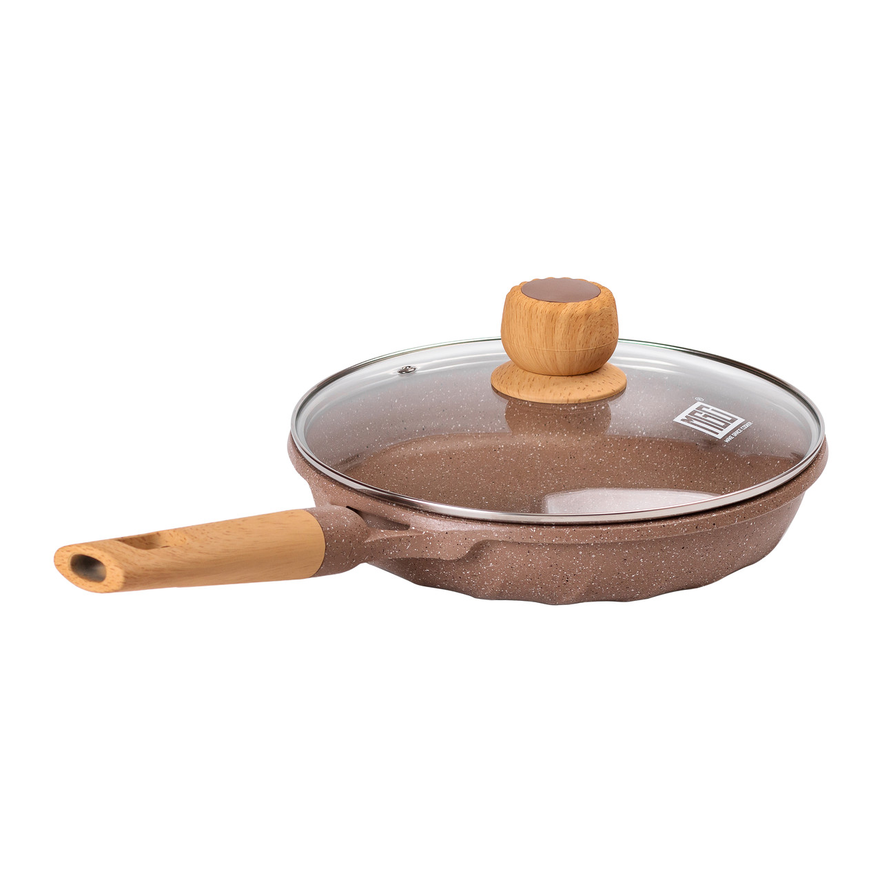 Алюмінієва сковорода 1,8 л мармурова з антипригарним покриттям Ø 24 см кавова MGC HP-4-423CO - Зображення 5