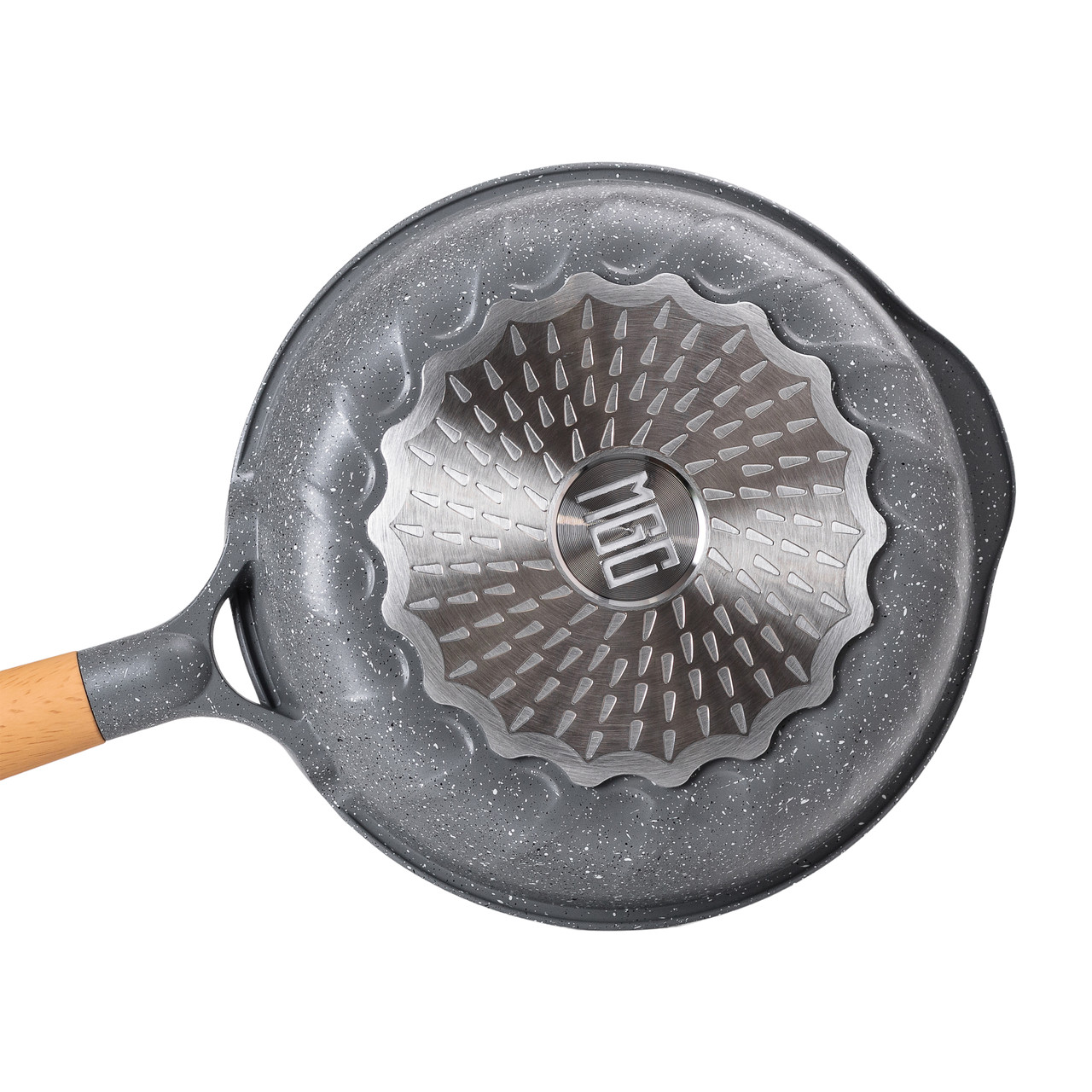 Алюмінієва сковорода 1,8 л з мармуровим антипригарним покриттям Ø 24 см сіра MGC HP-4-423G - Зображення 3