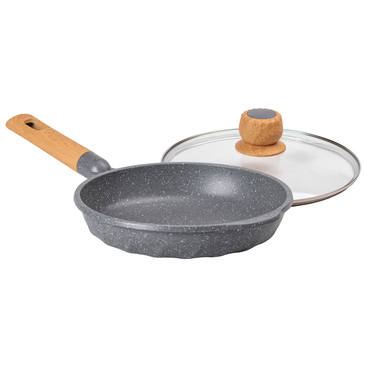 Алюмінієва сковорода 1,8 л з мармуровим антипригарним покриттям Ø 24 см сіра MGC HP-4-423G - Зображення 4