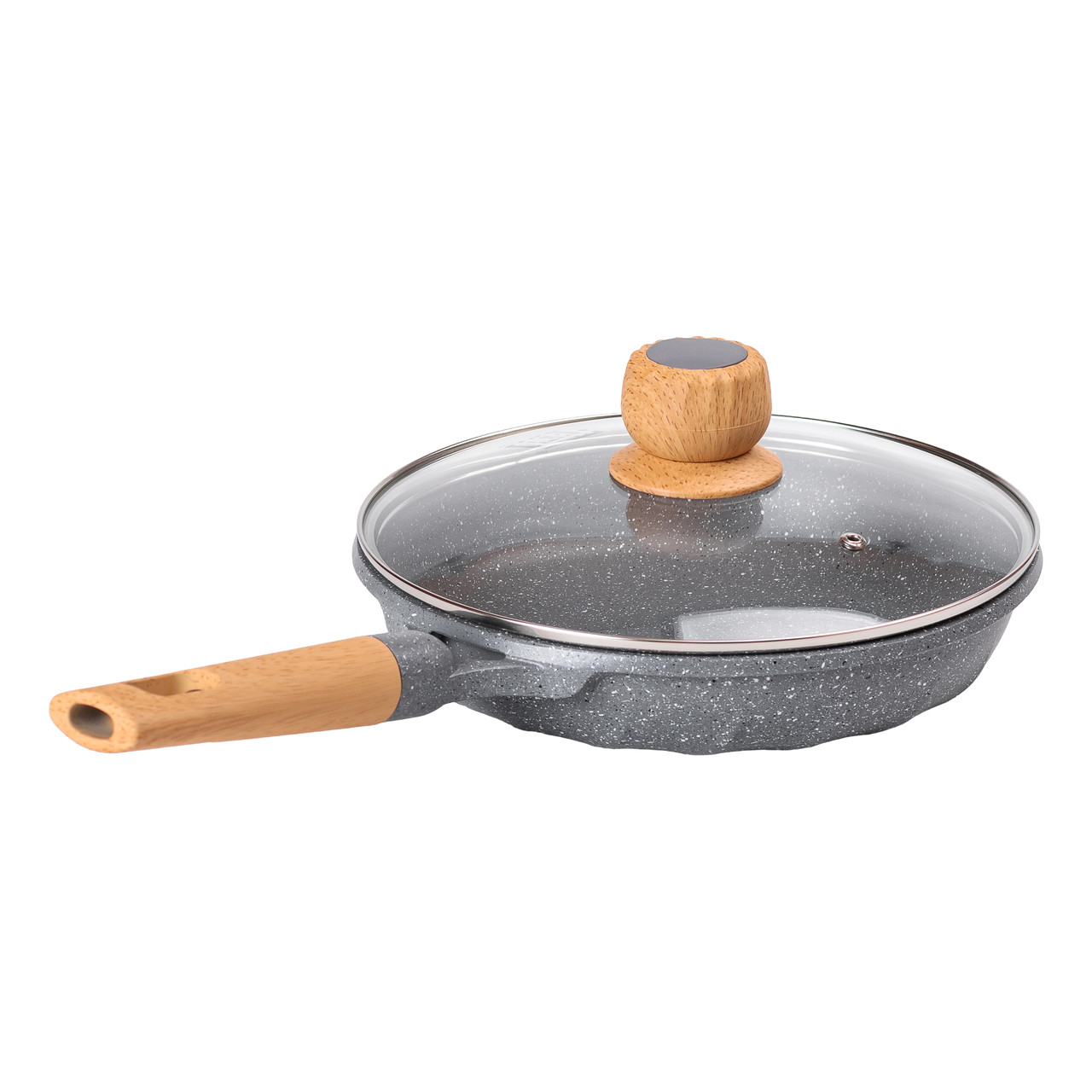 Алюмінієва сковорода 1,8 л з мармуровим антипригарним покриттям Ø 24 см сіра MGC HP-4-423G - Зображення 5