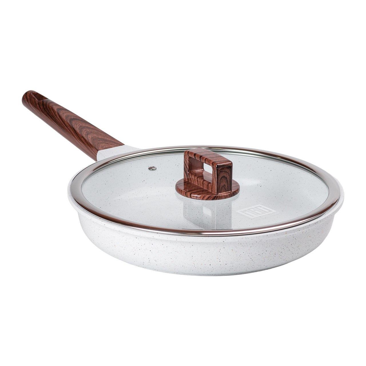 Алюмінієва сковорода 2,7 л з керамічним покриттям антипригарним Ø 28 см біла MGC HP-4-467 - Зображення 1