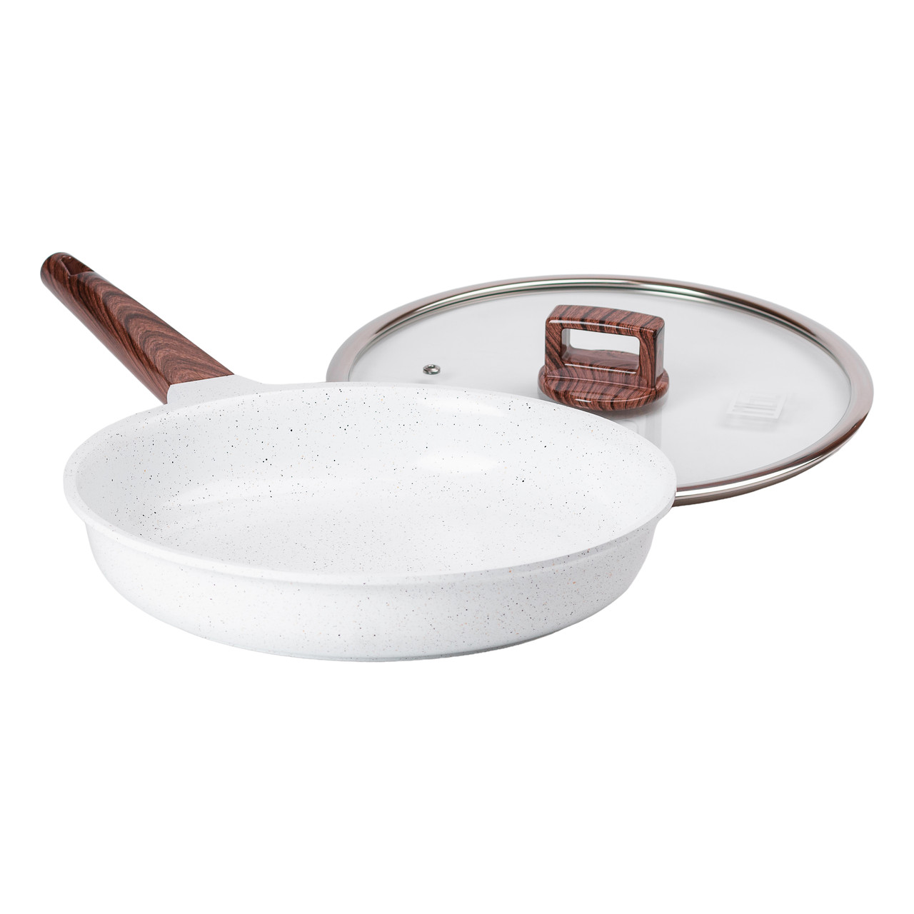 Алюмінієва сковорода 2,7 л з керамічним покриттям антипригарним Ø 28 см біла MGC HP-4-467 - Зображення 4