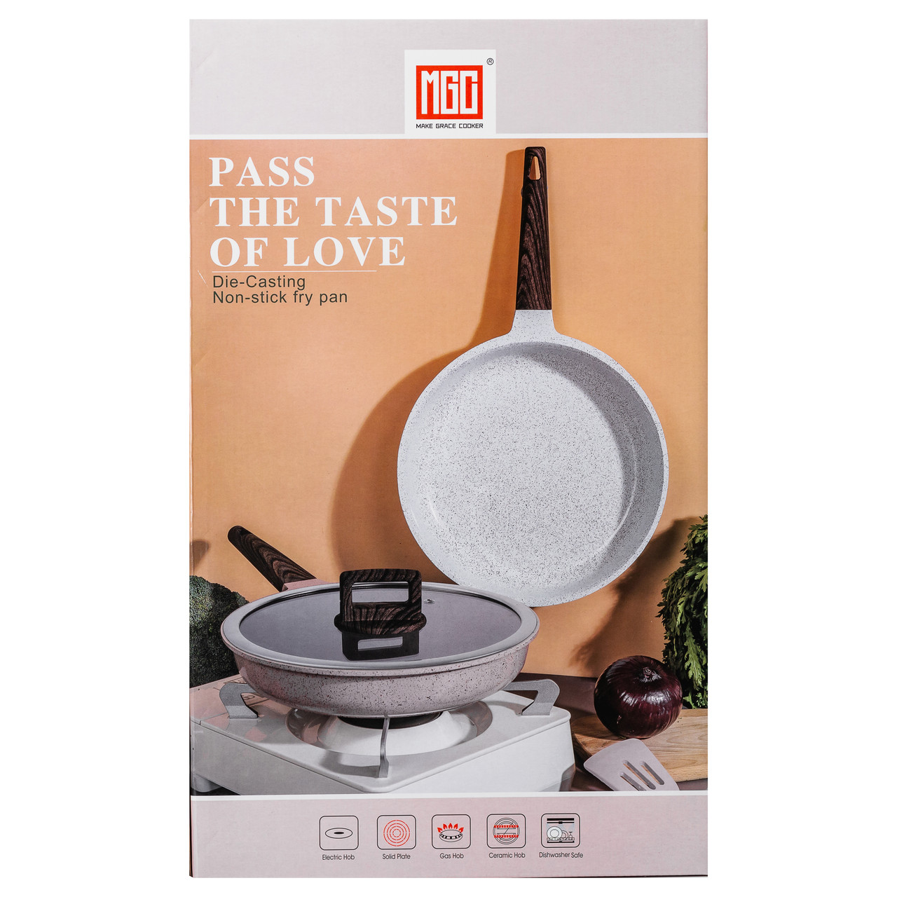 Алюмінієва сковорода 2,7 л з керамічним покриттям антипригарним Ø 28 см біла MGC HP-4-467 - Зображення 7