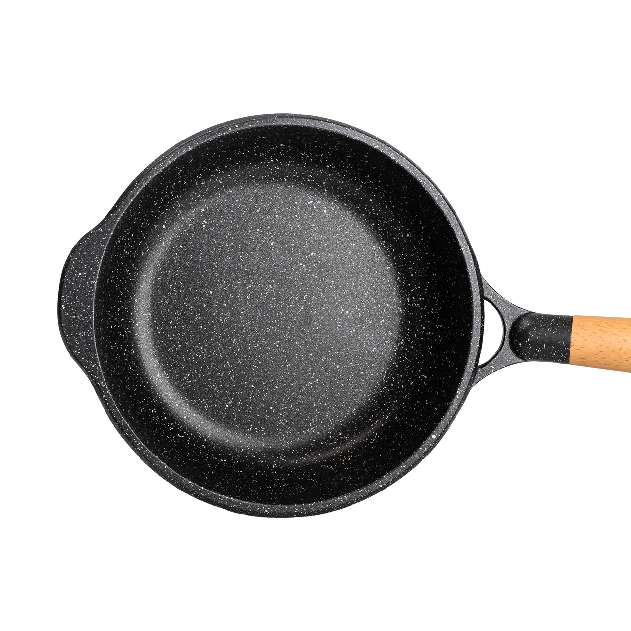 Алюмінієвий сотейник 2,7 л з мармуровим антипригарним покриттям Ø 24 см чорний HP-4-436B - Зображення 2