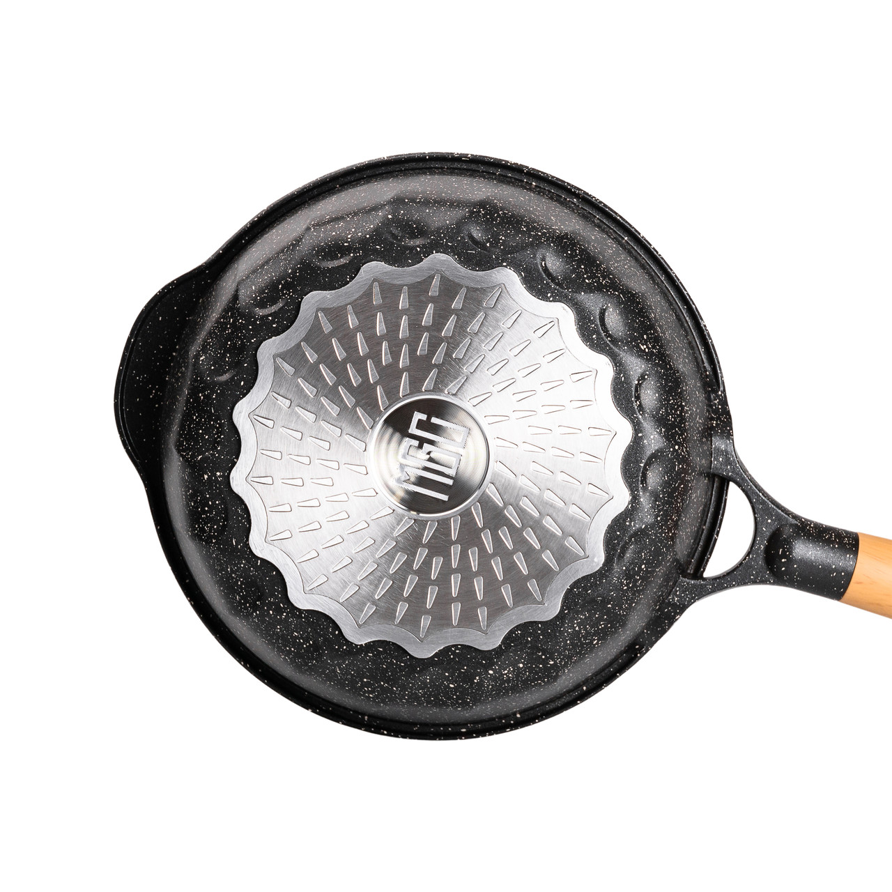 Алюмінієвий сотейник 2,7 л з мармуровим антипригарним покриттям Ø 24 см чорний HP-4-436B - Зображення 3