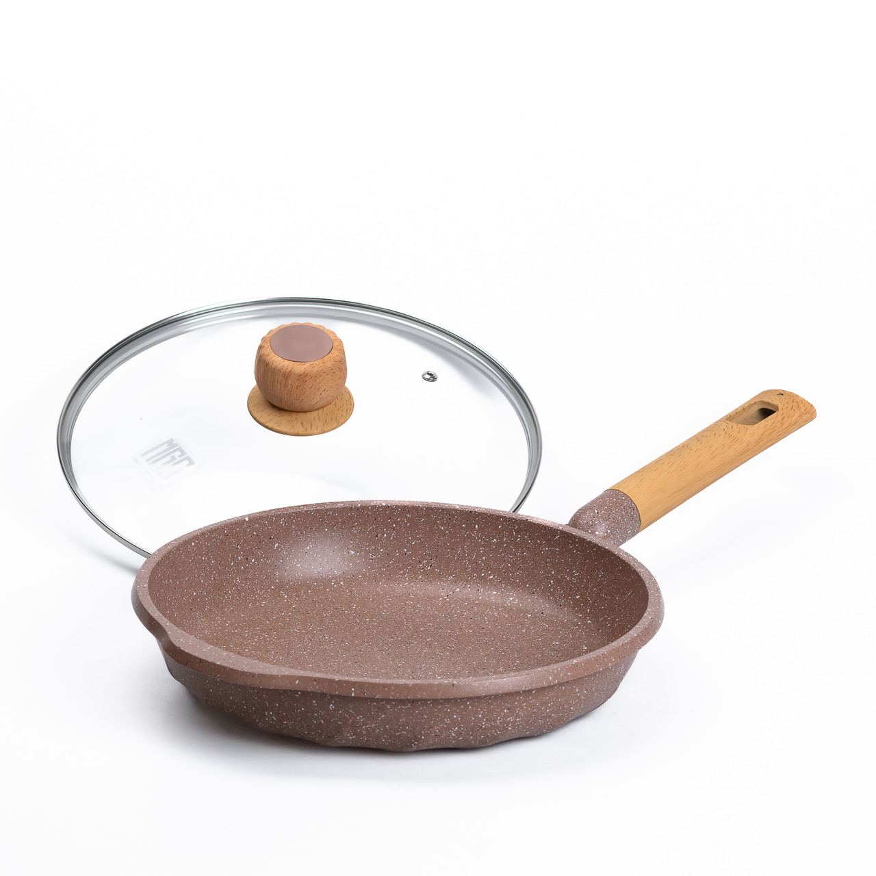 Алюмінієва сковорода 2,8 л з мармуровим антипригарним покриттям Ø 28 см кавова MGC HP-4-425CO - Зображення 4