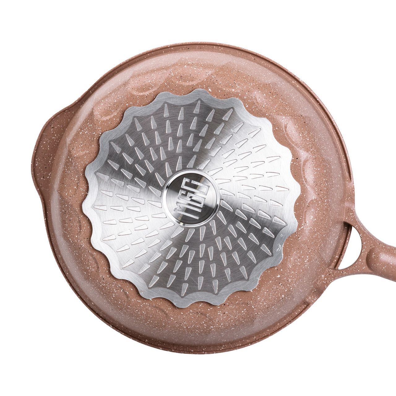 Алюмінієвий сотейник 4,3 л мармуровий з антипригарним покриттям Ø 28 см бежевий MGC HP-4-437CO - Зображення 3