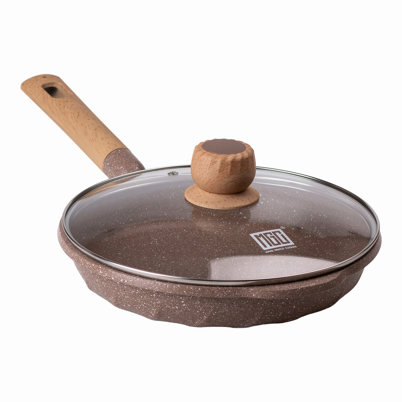 Мармурова алюмінієва сковорода з антипригарним покриттям Ø 26 см бежева MGC HP-4-424CO - Зображення 1