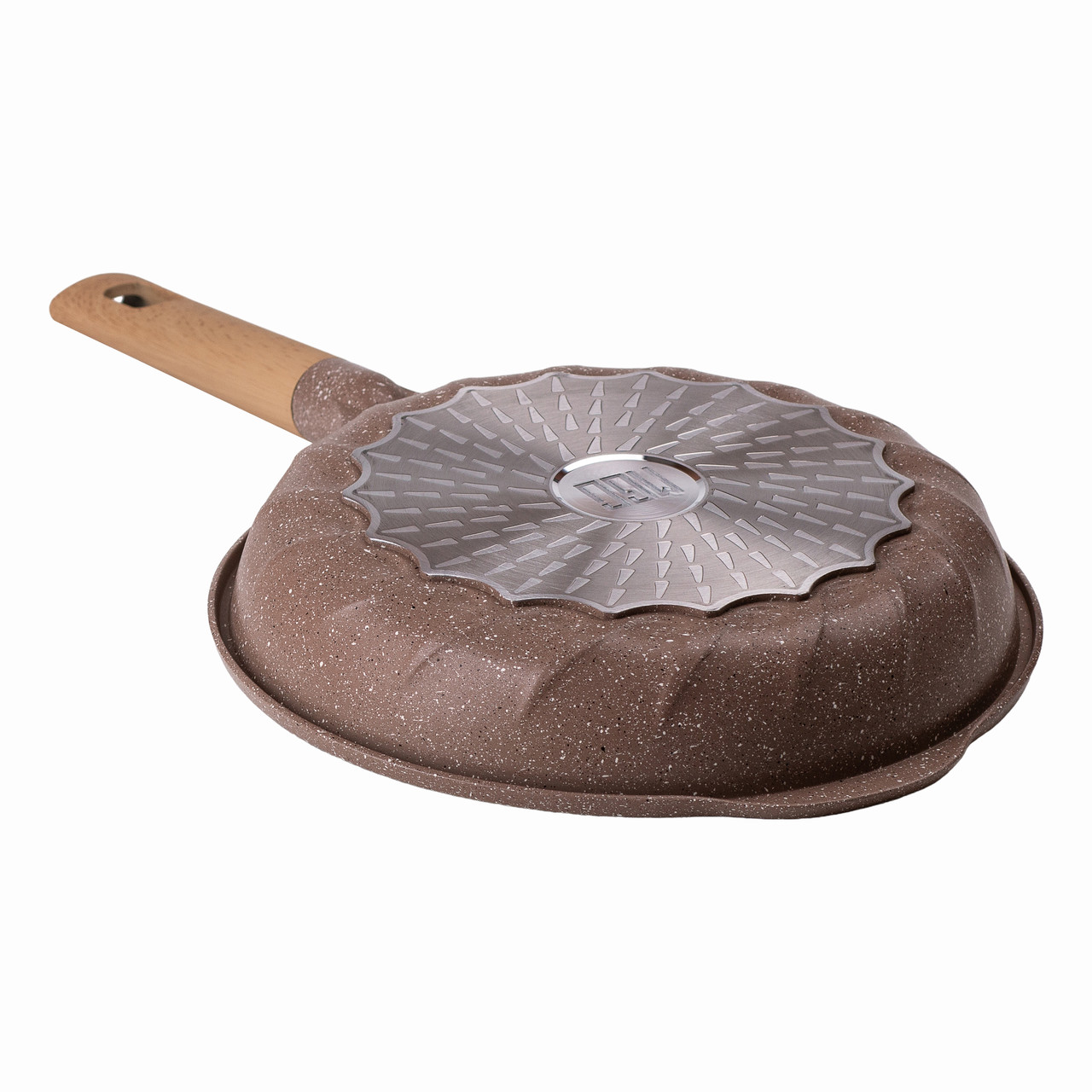 Мармурова алюмінієва сковорода з антипригарним покриттям Ø 26 см бежева MGC HP-4-424CO - Зображення 3