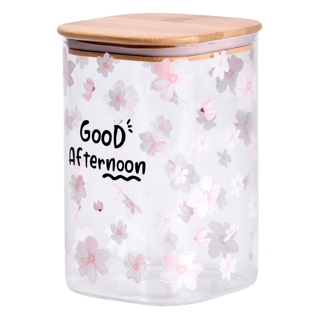 Банка для сипучих продуктів з бамбуковою кришкою 1.2 л ємність для сипучих скло HP-34-23 - Зображення 3