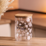 Банка для сипучих продуктів з бамбуковою кришкою 1.2 л ємність для сипучих скло HP-34-23 - Зображення 5