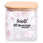 Банка для сипучих продуктів з бамбуковою кришкою 800 мл ємність для сипучих скло HP-34-25 - Зображення 5