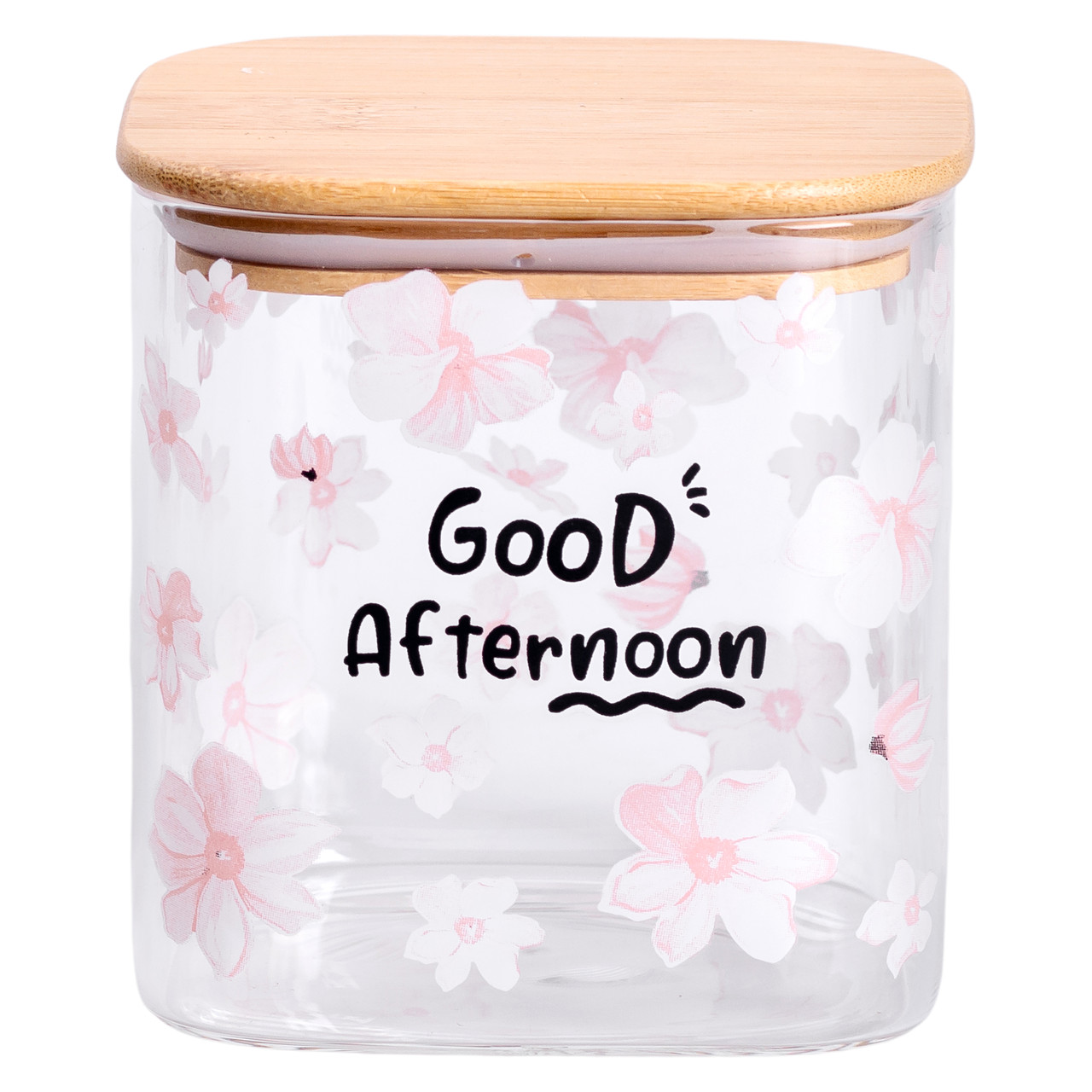 Банка для сипучих продуктів з бамбуковою кришкою 800 мл ємність для сипучих скло HP-34-25 - Зображення 5