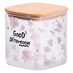 Банка для сипучих продуктів з бамбуковою кришкою 800 мл ємність для сипучих скло HP-34-25 - Зображення 2