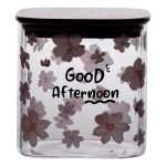 Банка для сипучих продуктів з бамбуковою кришкою 800 мл ємність для сипучих скло HP-34-25 - Зображення 3