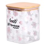 Банка для сипучих продуктів з бамбуковою кришкою 900 мл ємність для сипучих скло HP-34-24 - Зображення 3