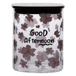 Банка для сипучих продуктів з бамбуковою кришкою 900 мл ємність для сипучих скло HP-34-24 - Зображення 4