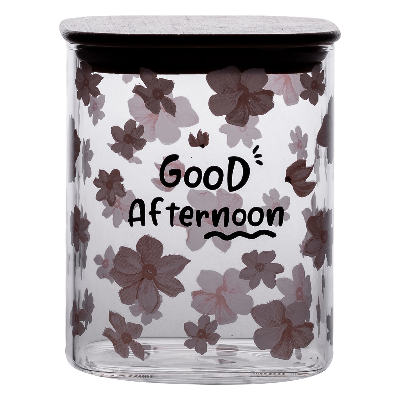 Банка для сипучих продуктів з бамбуковою кришкою 900 мл ємність для сипучих скло HP-34-24 - Зображення 4