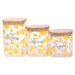 Банки для сипучих продуктів набір з 3 шт з бамбуковими кришками 700 (мл), 900 (мл), 1.2 (л) HP-33-3 - Зображення 2