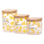 Банки для сипучих продуктів набір з 3 шт з бамбуковими кришками 700 (мл), 900 (мл), 1.2 (л) HP-33-3 - Зображення 4