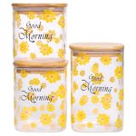 Банки для сипучих продуктів набір з 3 шт з бамбуковими кришками 700 (мл), 900 (мл), 1.2 (л) HP-33-3 - Зображення 6