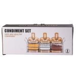 Банки для сипучих продуктів набір із 3 шт на металевій підставці, золото HP531FS1030J - Зображення 4