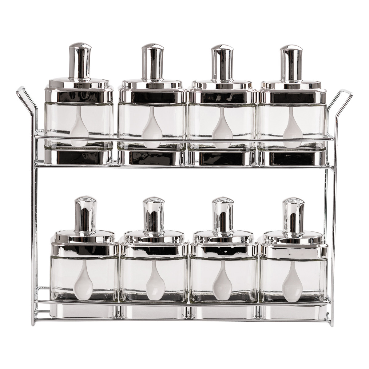 banki_dlya_sypuchih_produktov_nabor_iz_8_sht_steklyannye_emkosti_dlya_hraneniya_s_kryshkoy_i_lozhkoy-1 Банки для сипучих продуктів набір з 8 шт скляні ємності для зберігання з кришкою і ложкою HP531FS1034Y - Зображення 1