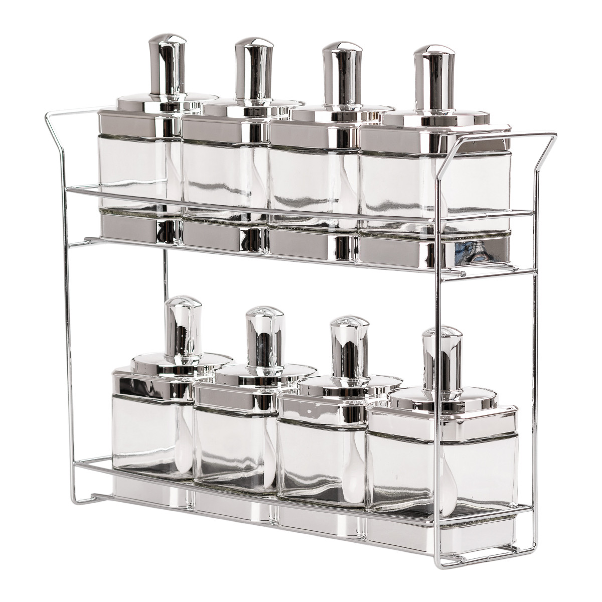 Банки для сипучих продуктів набір з 8 шт скляні ємності для зберігання з кришкою і ложкою HP531FS1034Y - Зображення 2