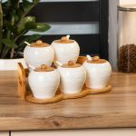 Набір банок для сипучих продуктів з 5 штук по 250 мл порцелянаовий HP1253 HP1253 - Зображення 2