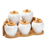 Набір банок для сипучих продуктів з 5 штук по 250 мл порцелянаовий HP1253 HP1253 - Зображення 3