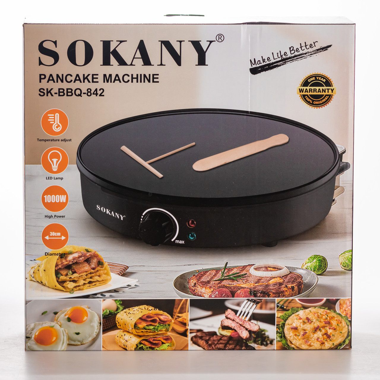 Млинниця електрична Sokany SK-BBQ-842 електромлинниця Ø30 см автоматична млинниця для дому професійна - Зображення 6